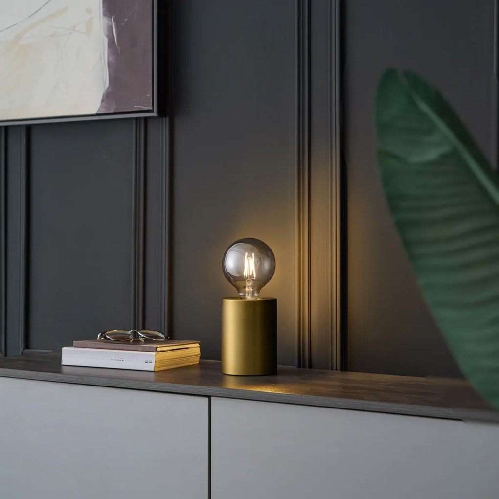 Moderná stolná lampa mosadzná 13cm - Cylinder