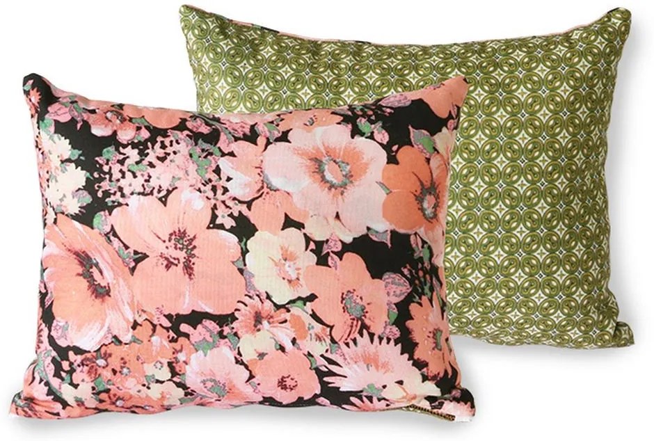 Ružovo - zelený vankúš s výplňou Vintage by Doris - 30*40 cm