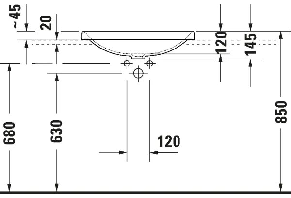 Duravit 358600079 - Zapustené umývadlo D-NEO 60x44 cm keramika/lesklá biela