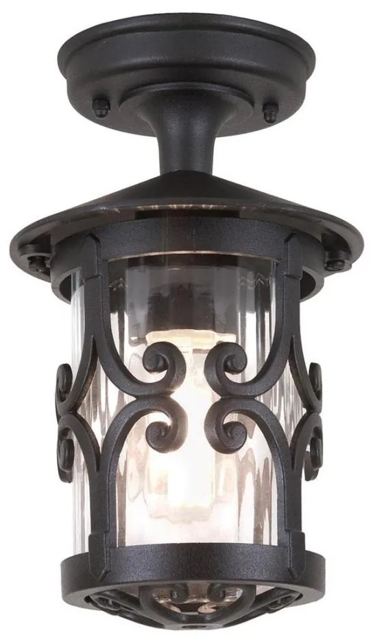 Elstead - Vonkajšie stropné svietidlo HEREFORD 1xE27/100W/230V IP23 čierna