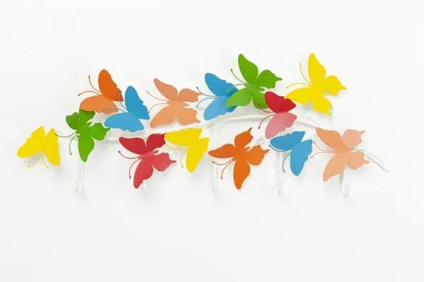 KARE DESIGN Vešiak Colorful Butterflies 31 × 79 × 5 cm