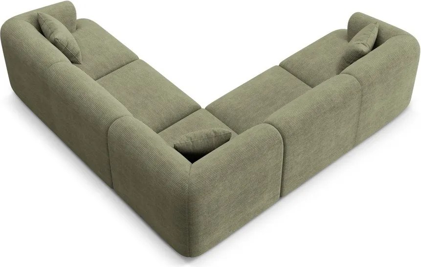 Zelená menčestrová rohová pohovka Campi – Cosmopolitan Design