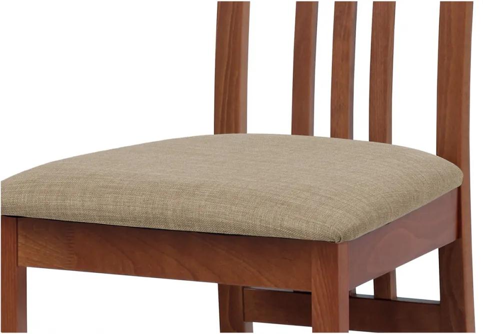 Jedálenská drevená stolička GRIGLIA – masív buk, čerešňa, krémový poťah