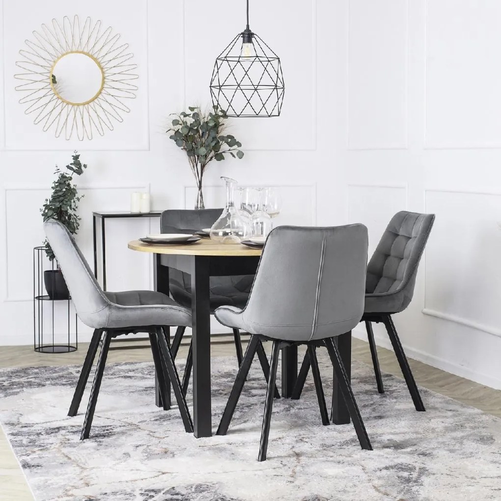 PROXIMA.store - Čalúnená jedálenska stolička RICK FARBA: čierna, MATERIÁL: zamat