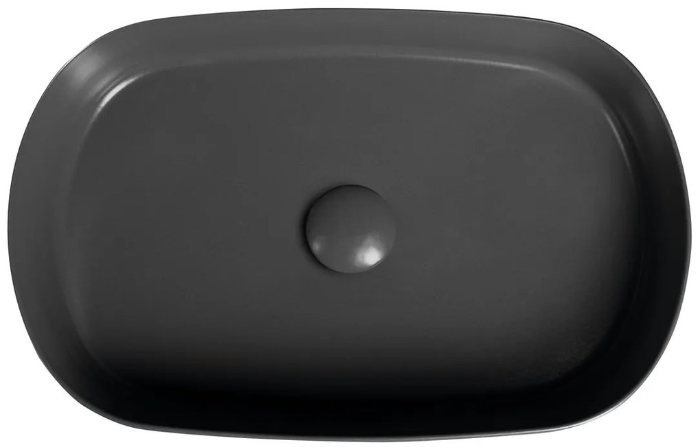 Isvea, INFINITY OVAL keramické umývadlo na dosku, 55x36cm, antracit, 10NF65055-2C