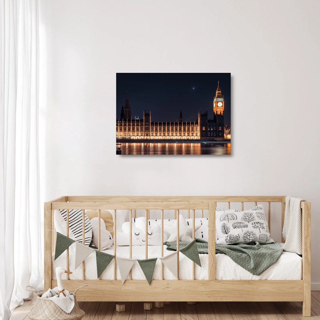 Sklenený obraz Big Benu v Londýne (70x50 cm)