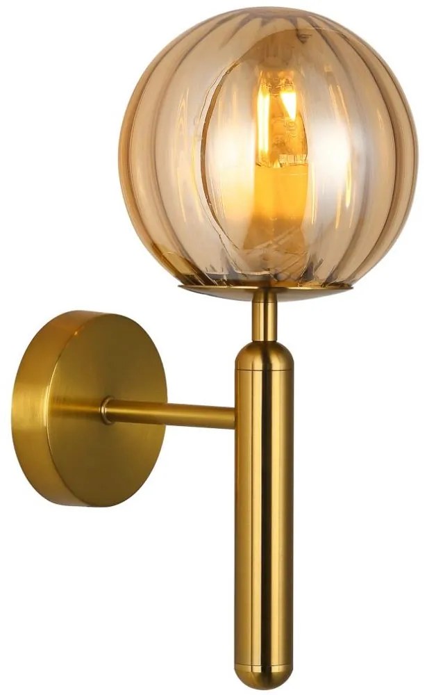 ITALUX WL-2324-1 BRO+AMB - Nástenné svietidlo RAVENA 1xE27/5W/230V zlatá