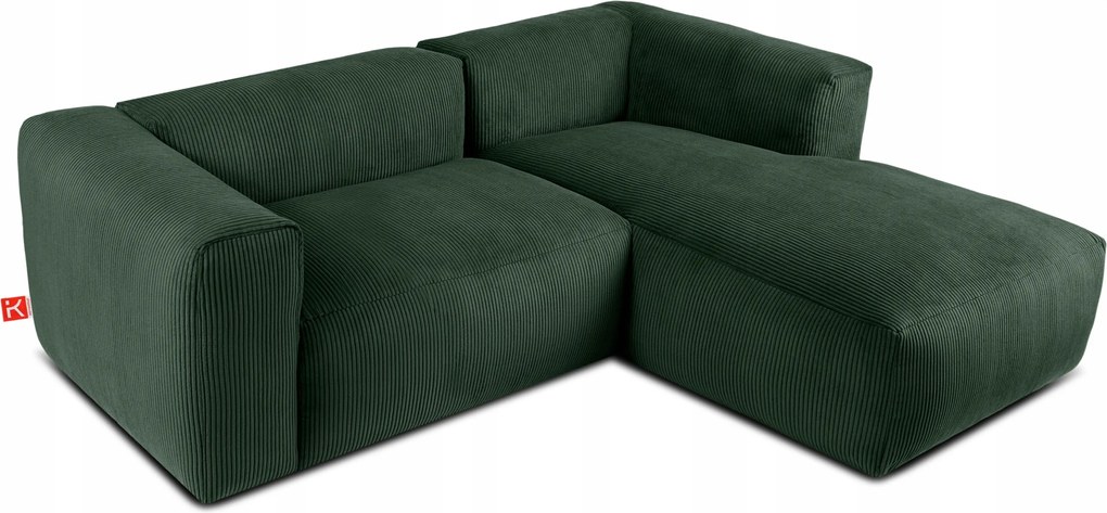 Modulárna rohová sedačka do obývačky pravá mäkká Konsimo Buffo tmavozelená