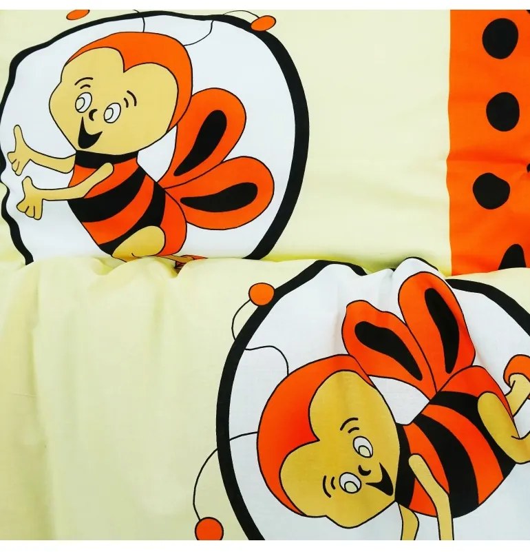 Obliečky detské bavlnené včielky oranžové EMI