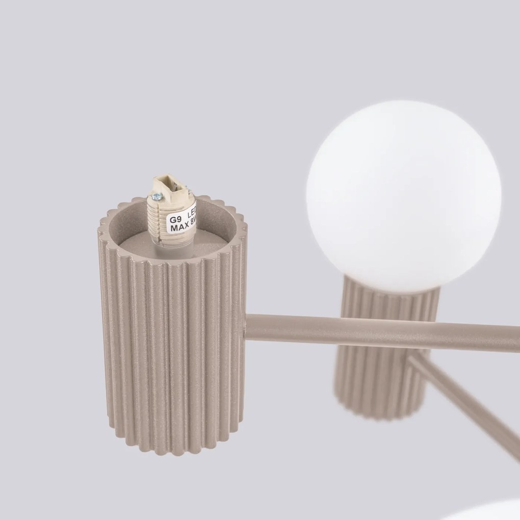 Luster Halo, 6x biele sklenené tienidlo, tp