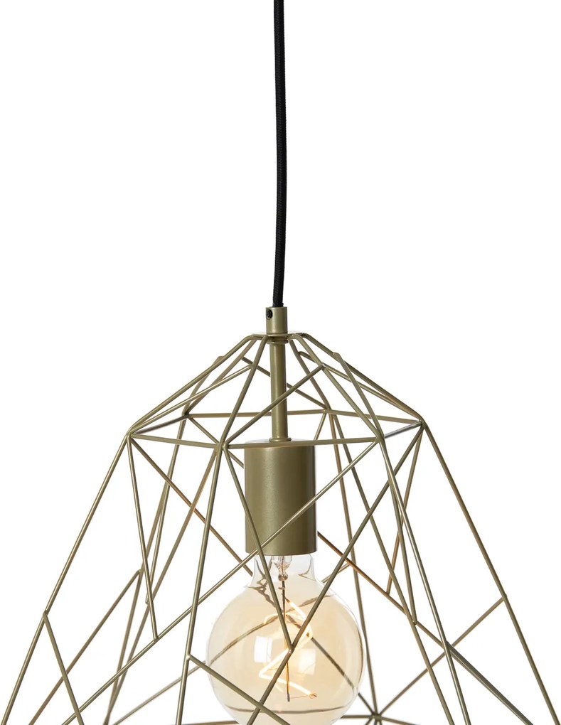Priemyselné závesné svietidlo zlaté - Framework Basic