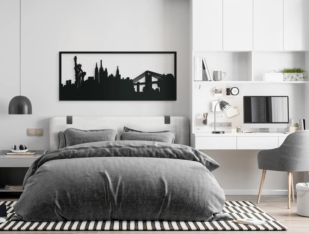 drevko Obraz New York Rozmer obrazu: 37 x 89 cm, Farba dekorácie: Čierna