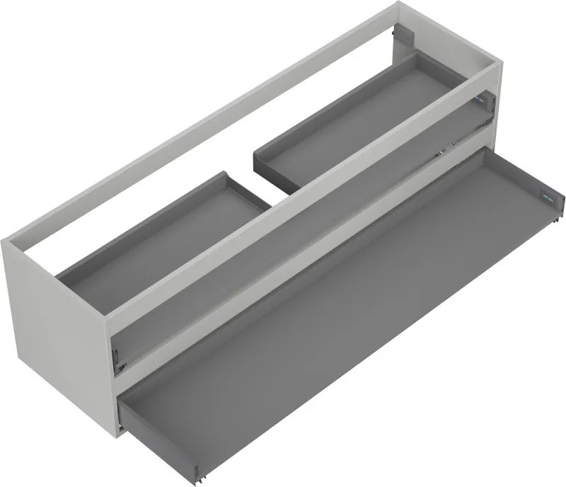 Mexen Box-A, závesná skrinka 160 cm, 2 zásuvky, matná sivá, 91AX0-1600-470-2-62