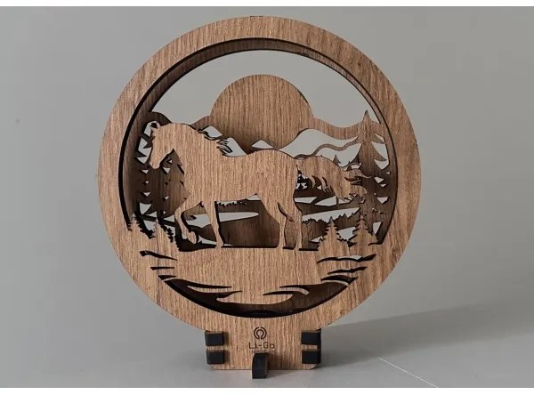 Li-Go 23598/DUB2 - LED stmievateľná stolná dekorácia LED/12W/230V 20x22 cm dub