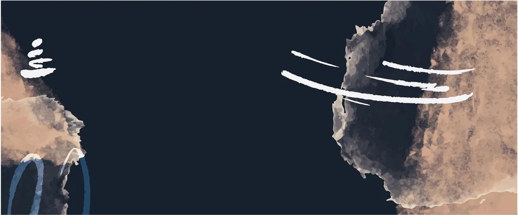 Obraz - Tmavomodrá abstrakcia (120x50 cm)