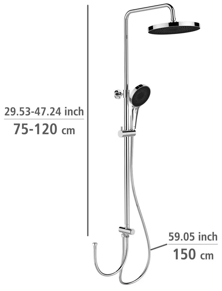 Sprchový set z nerezovej ocele v lesklej striebornej farbe 120 cm Soft Water – Wenko