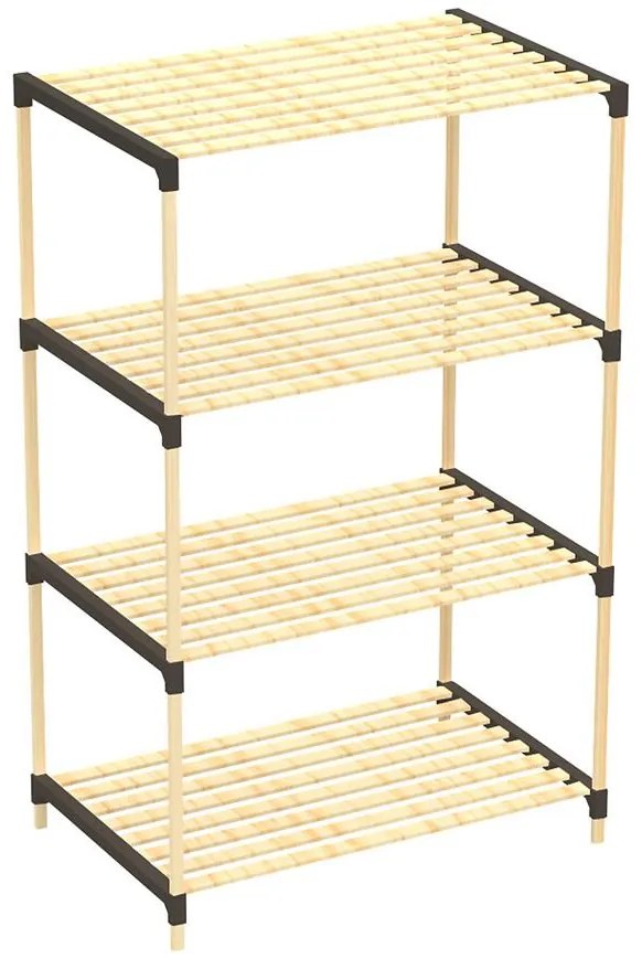 Regál FIX-2006-4 prírodné/čierna