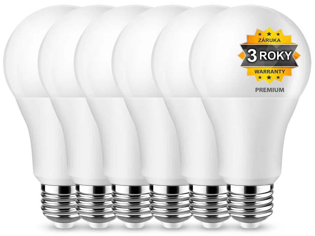 BERGE LED žiarovka A60 - E27 - 10W - 800Lm - neutrálna biela - 5+1 zadarmo