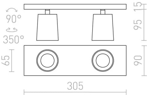 RED - Design Rendl - R12915 - Bodové svietidlo KENNY 2xGU10/35W/230V
