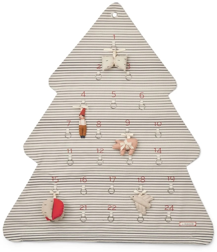 LIEWOOD Textilný adventný kalendár Natalie Stripes Sandy / Classic Navy