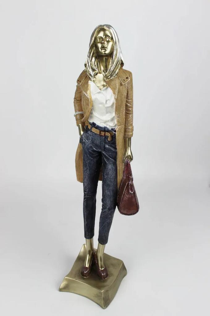 Dekoračná soška ženy s kabelkou 41cm
