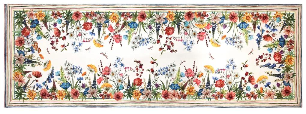 Obrus - behúň Soffio vo viacfarebnom prevedení s dekorom lúčnych kvietkov 55 x 155 cm 42630