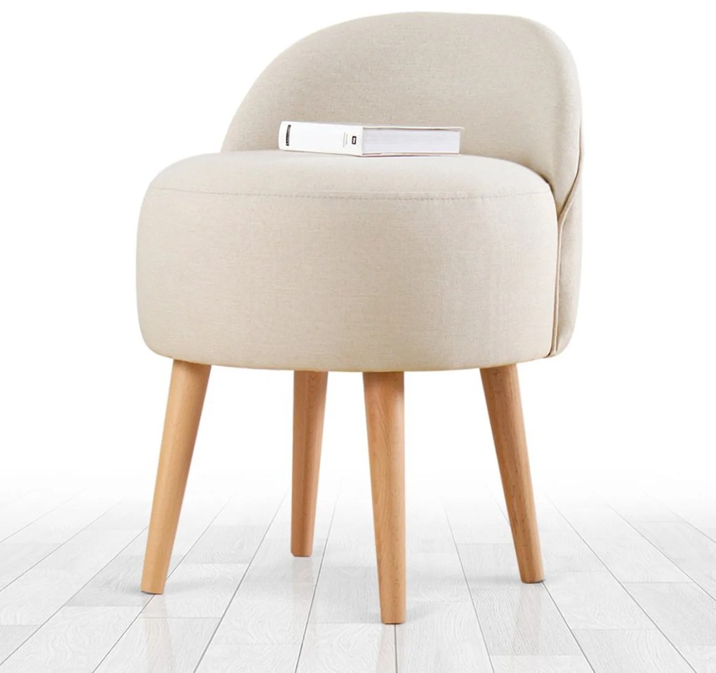 Dizajnový taburet CORVILE krémový