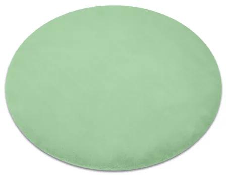 Okrúhly koberec BUNNY, zelená, imitácia králičej kožušiny Veľkosť: kruh 80 cm