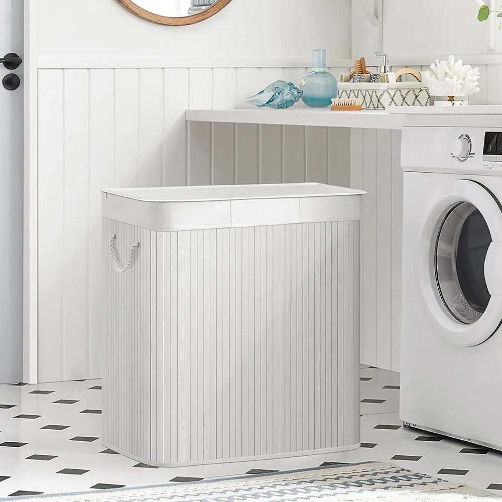 Plastový kôš na bielizeň, biely