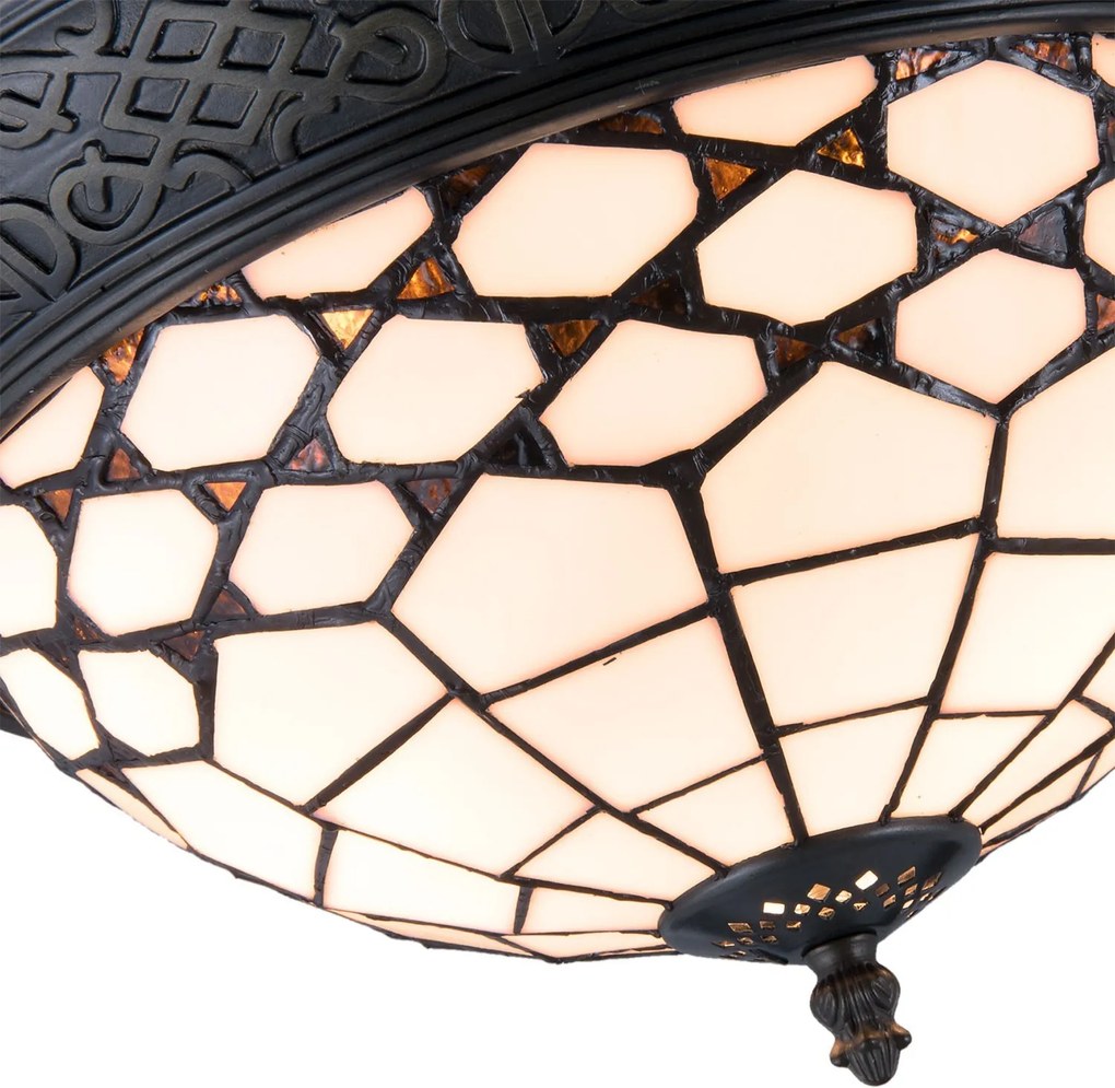 Stropné svietidlo Tiffany Roof - Ø 38 * 19 cm / E14 / Max. 2x40 Watt