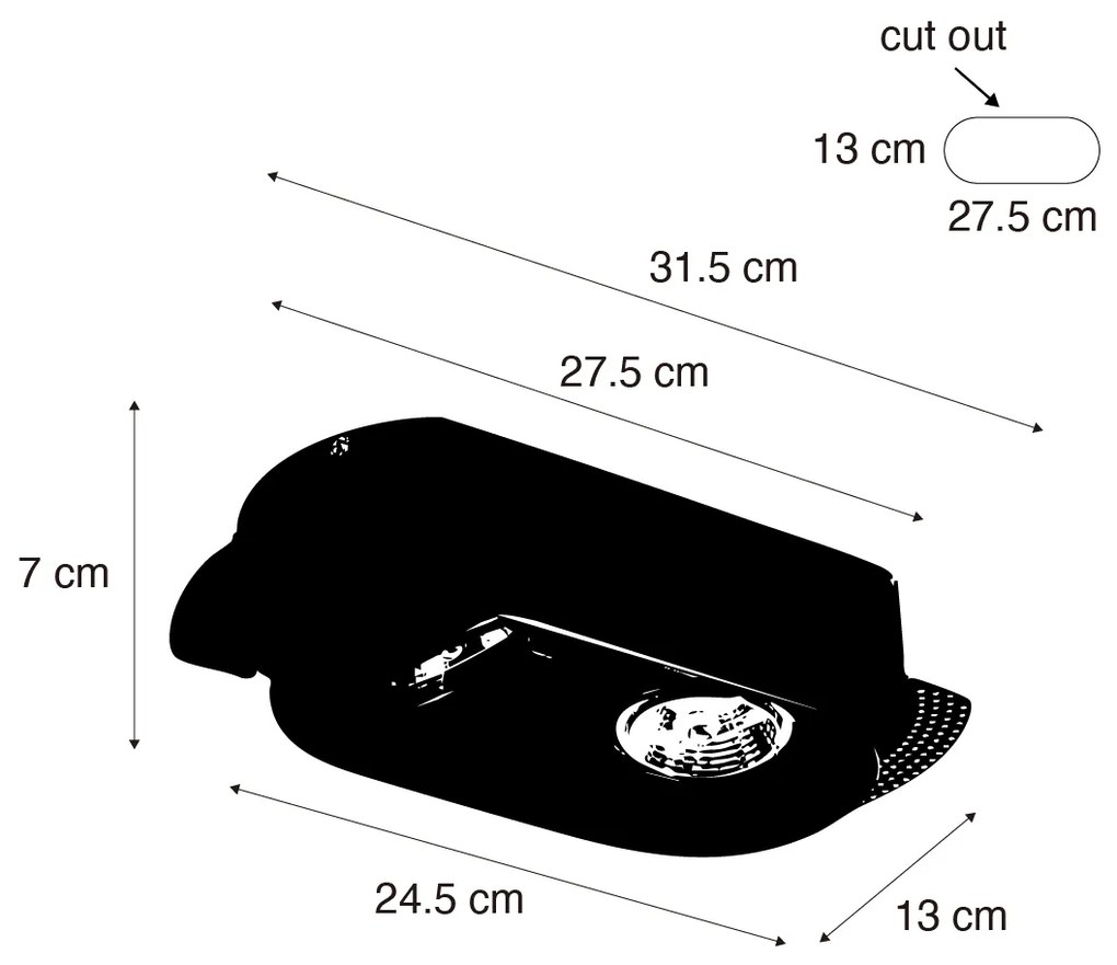 Okrúhle zapustené bodové svetlo biele GU10 70 mm 2-svetlo - Hubs