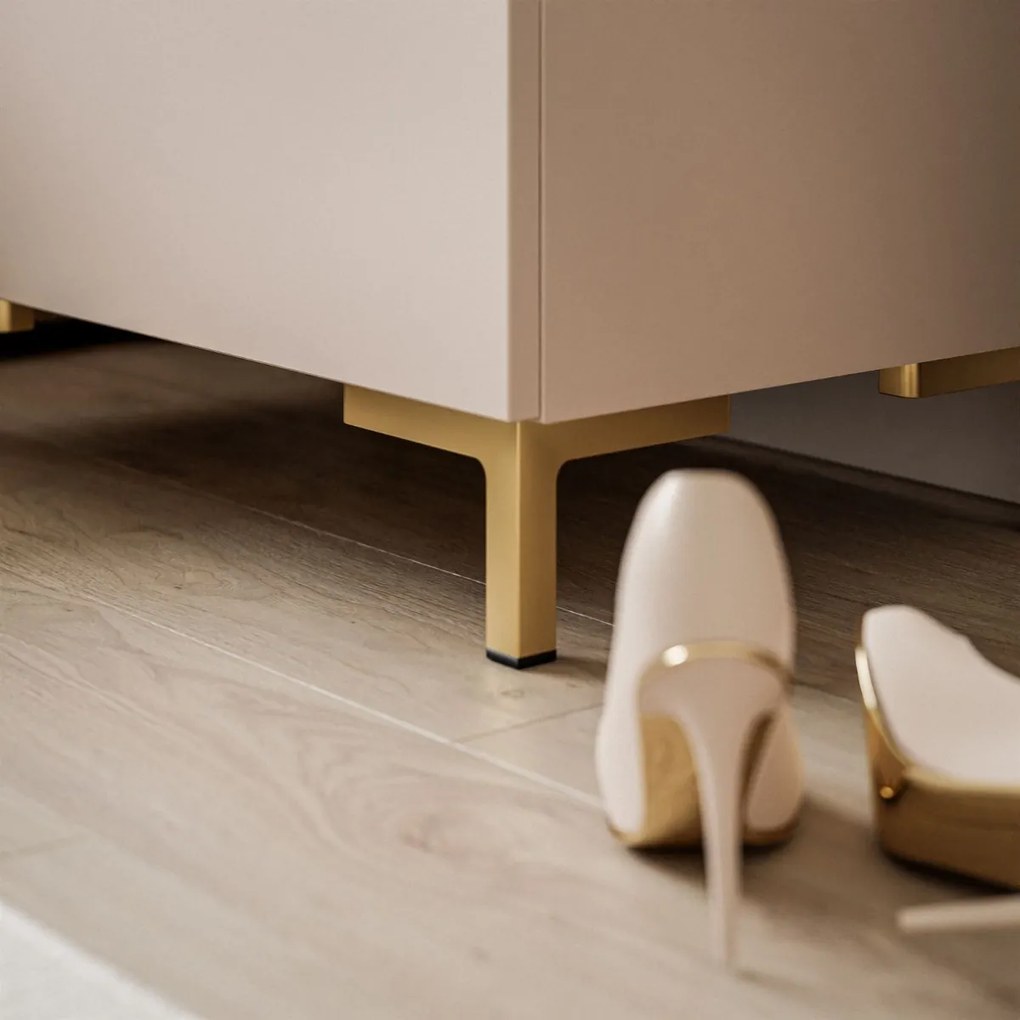 NOČNÝ STOLÍK MARION KAŠMÍR PUSH NOŽIČKY PVC ZLATÉ
