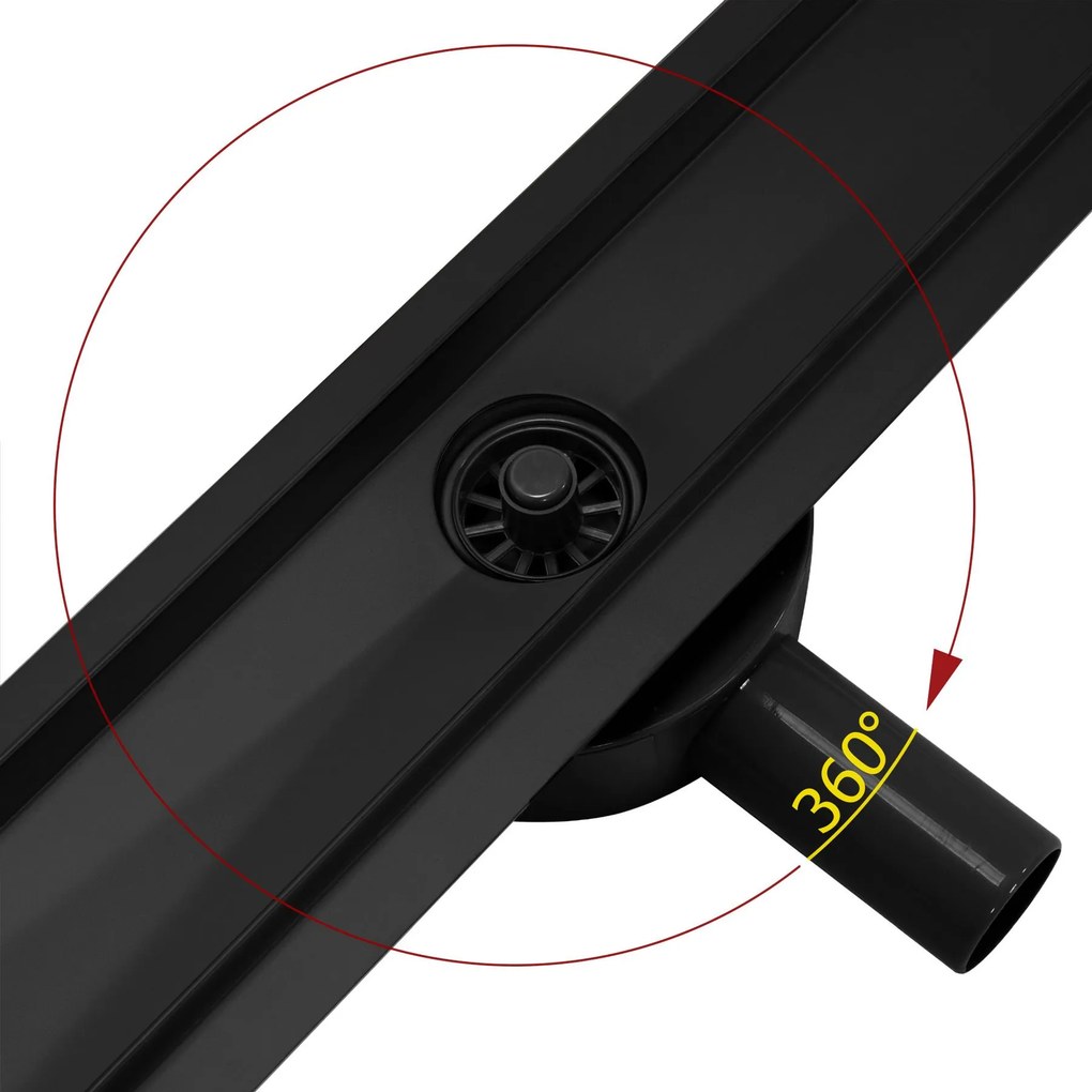 Odtokový žľab REA NEO PURE PRO 50 cm, čierna matná
