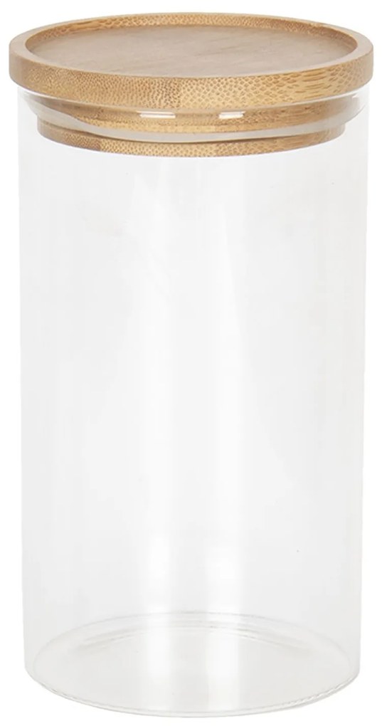 Dóza na skladovanie potravín s dreveným vrchnákom Bois - Ø 8 * 15 cm