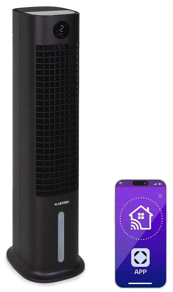 Klarstein Skytower Grand Smart, ochladzovač vzduchu, 80 W, 460 m³/h, 8 l, mobilný