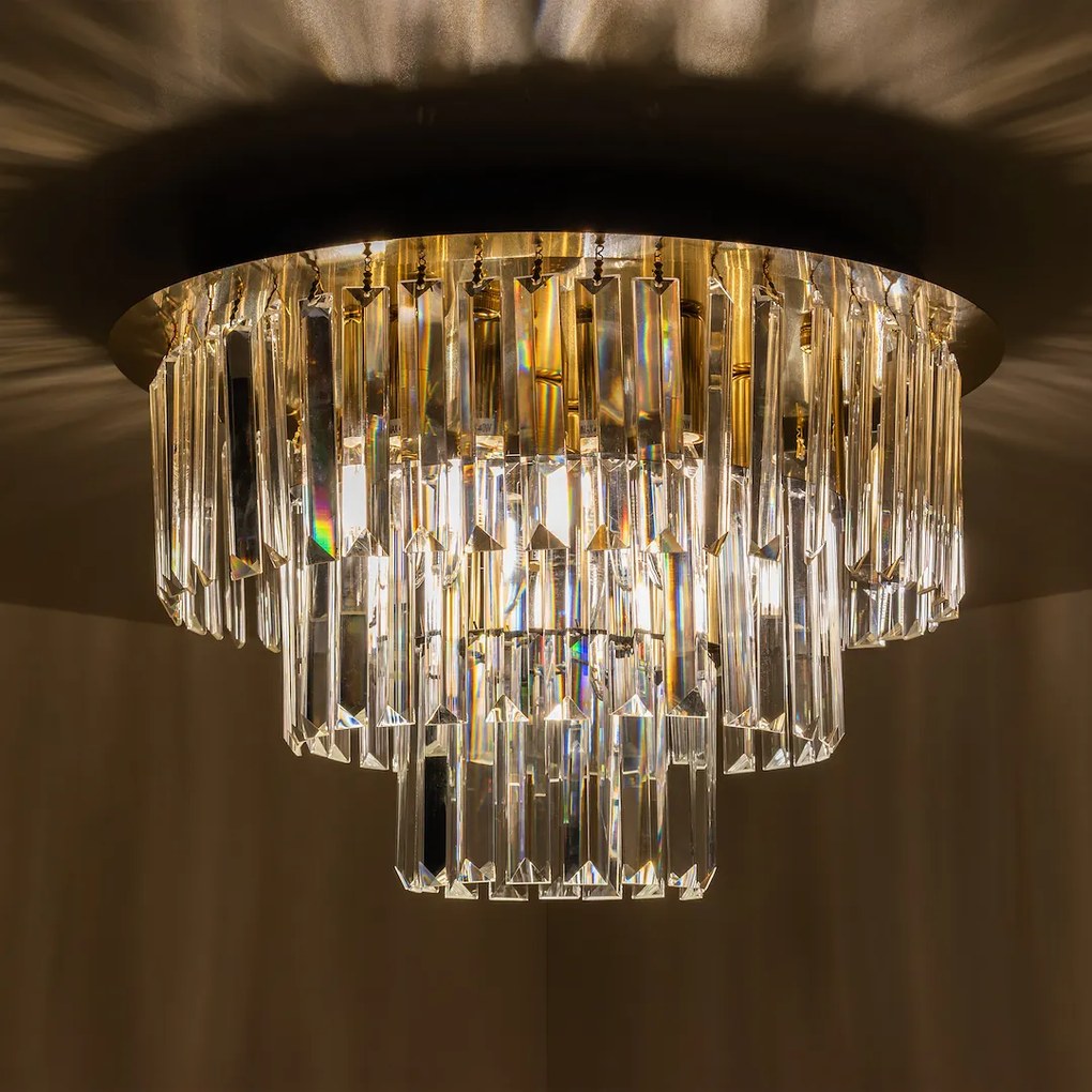 EUlight Luster Milano, 1x krištáľové tienidlo, (fi 45cm), g
