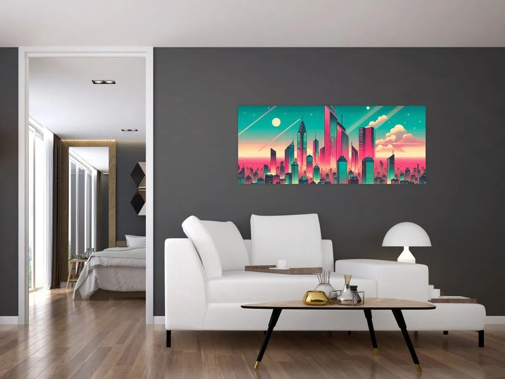 Obraz – Veľkomesto v pop-art štýle (120x50 cm)
