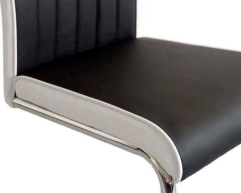 Jedálenská stolička Vertical, čierna/biela ekokoža