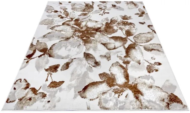 Koberec Hanse Home Shine Floral biely / hnedý