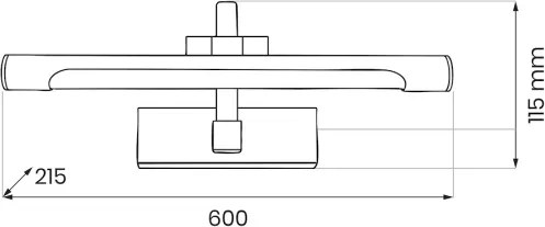 LED Kúpeľňové osvetlenie zrkadla VINCI LED/15W/230V 60 cm IP44 čierne