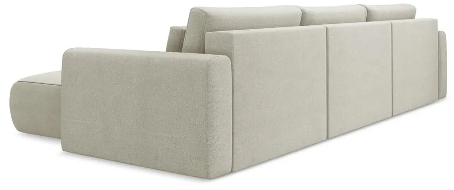 Béžová rozkladacia/s úložným priestorom rohová pohovka (do tvaru "U") Kapua – Makamii