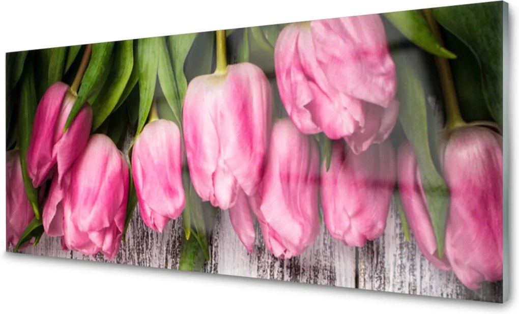 Obraz na skle sklenený Tulipány