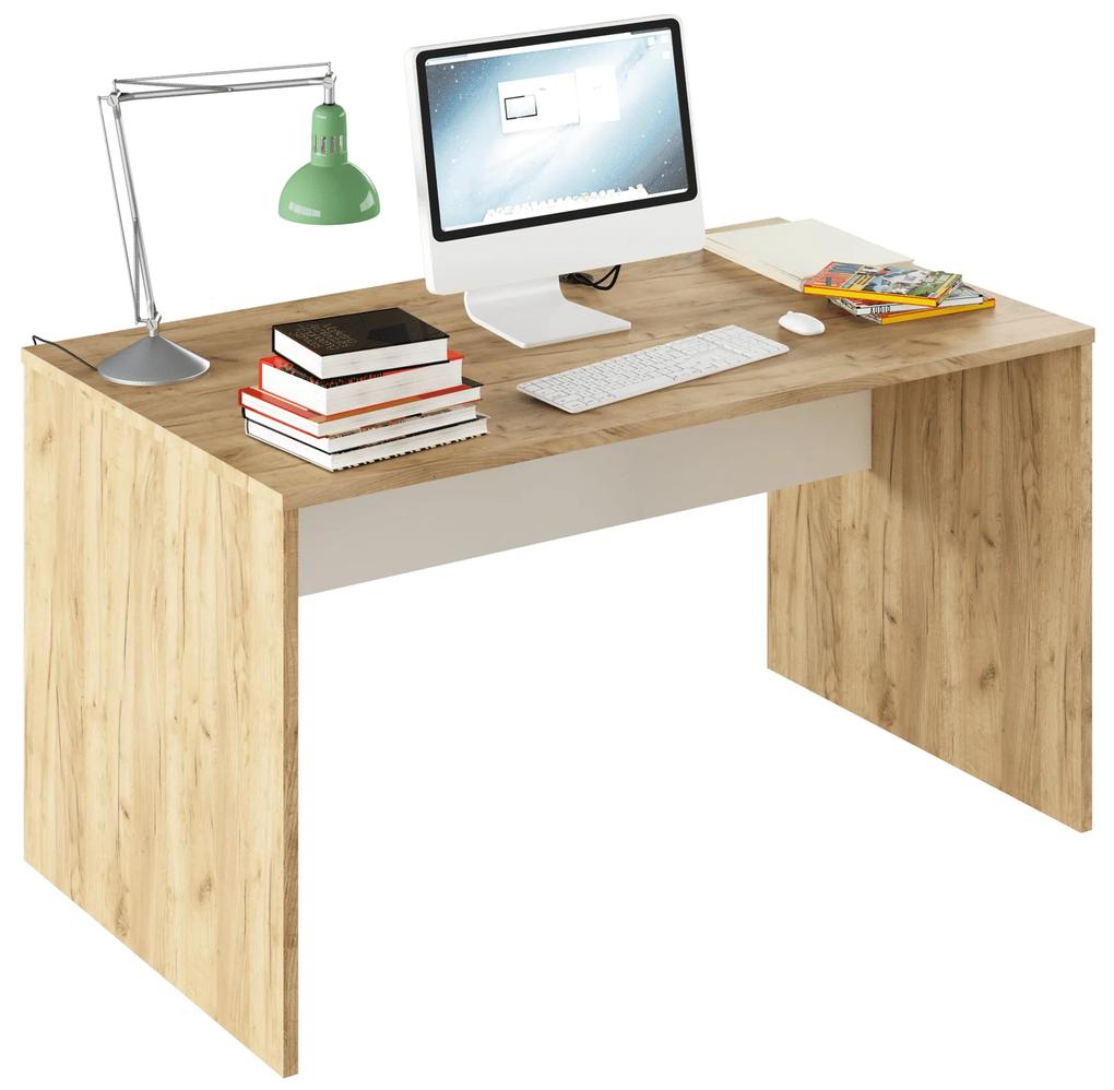Kondela PC stôl, dub artisan/biela, RIOMA TYP 11