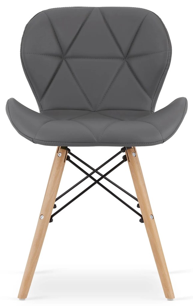 Sivá stolička LAGO z eko kože