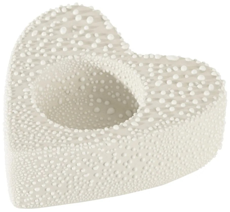 KERAMICKÝ SVIETNIK RISO 9X9X3 CM KRÉMOVÁ