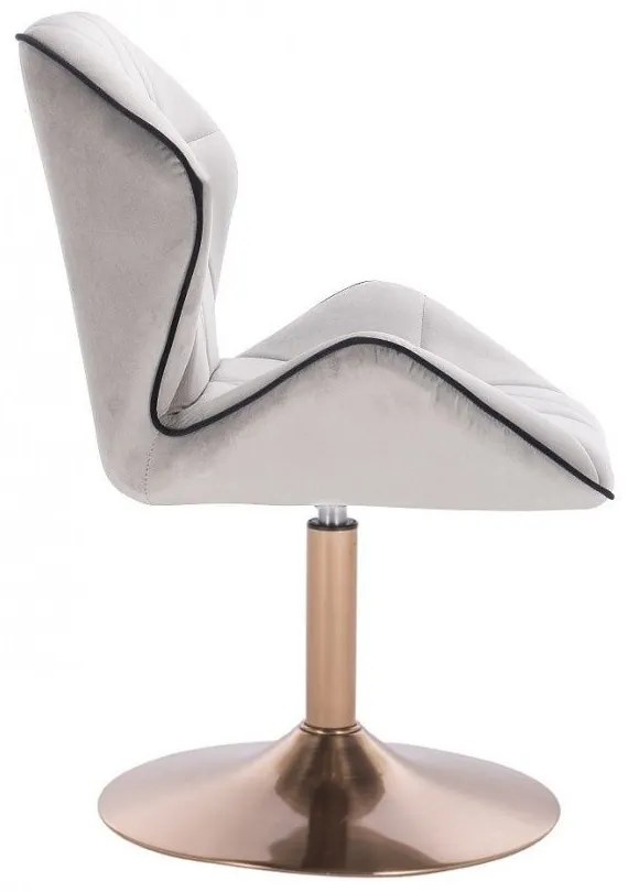 LuxuryForm DESIGN Stolička MILANO MAX VELUR na zlatom tanieri - sivá