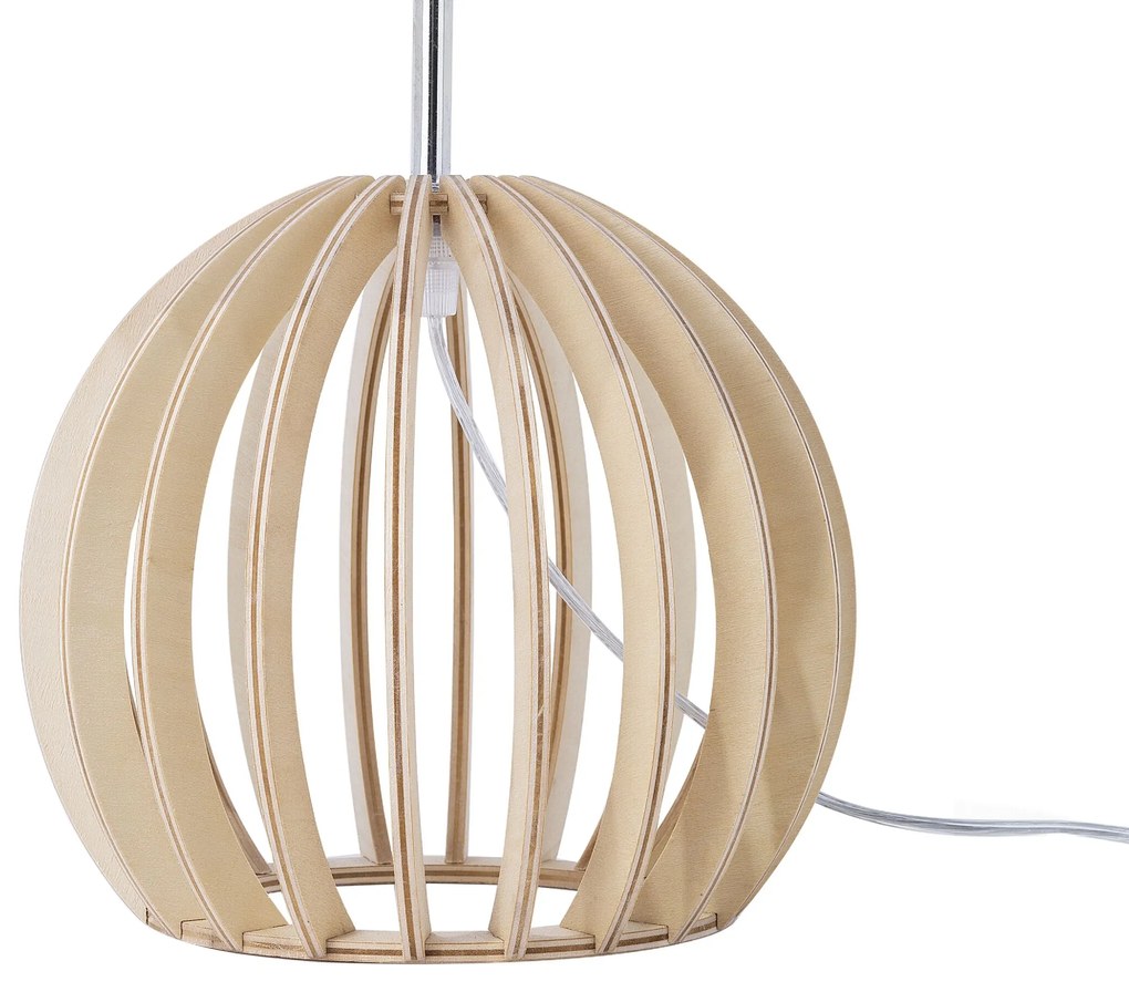 Drevená stolná lampa biela SAMO Beliani
