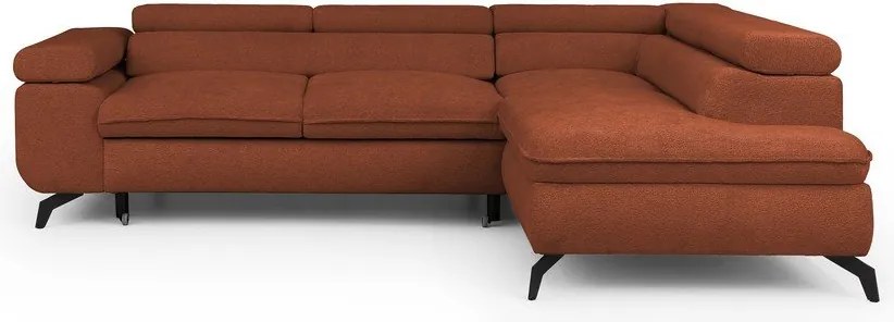 Ženilková rohová pohovka v terakotovej farbe (pravý roh/do L) Marbeya – Ropez