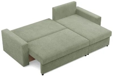 Rohová rozkladacia sedačka NEO Poso svetlozelená