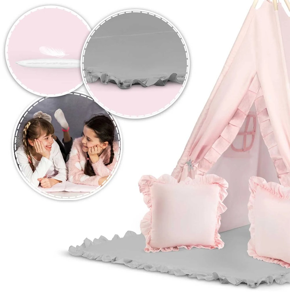 Detský stan típí Nukido NK-406 - svetloružový